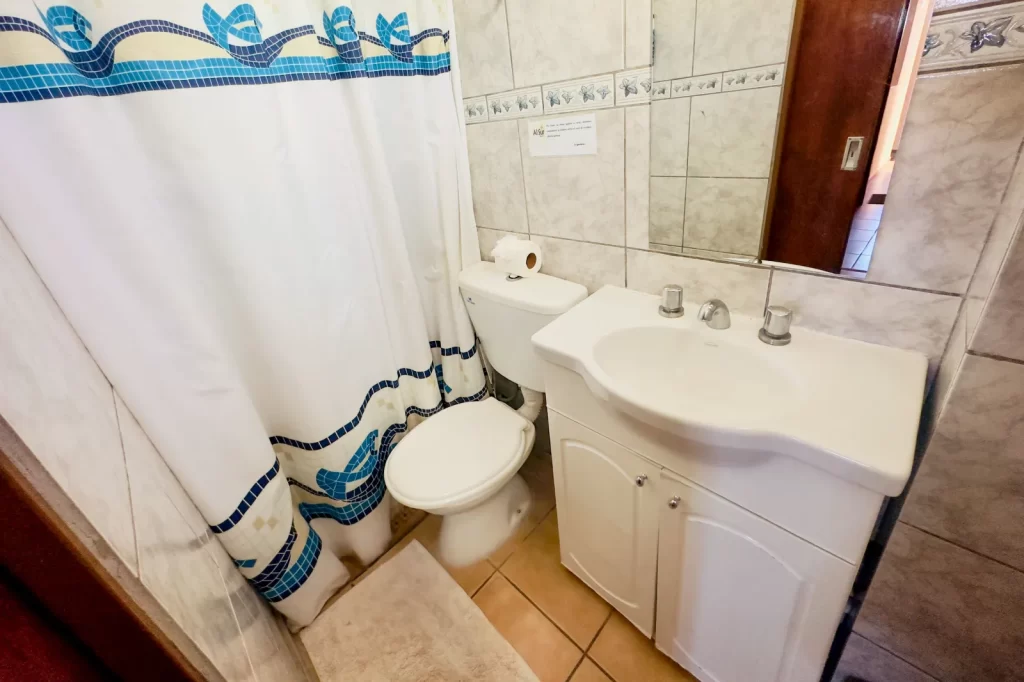Fotos de Al Sur Apart de Malargüe 21 Baño con ducha, lavatorio, inodoro y vidematic de las habitaciones singles y dobles matrimoniales del Al Sur Apart de Malargüe Mendoza